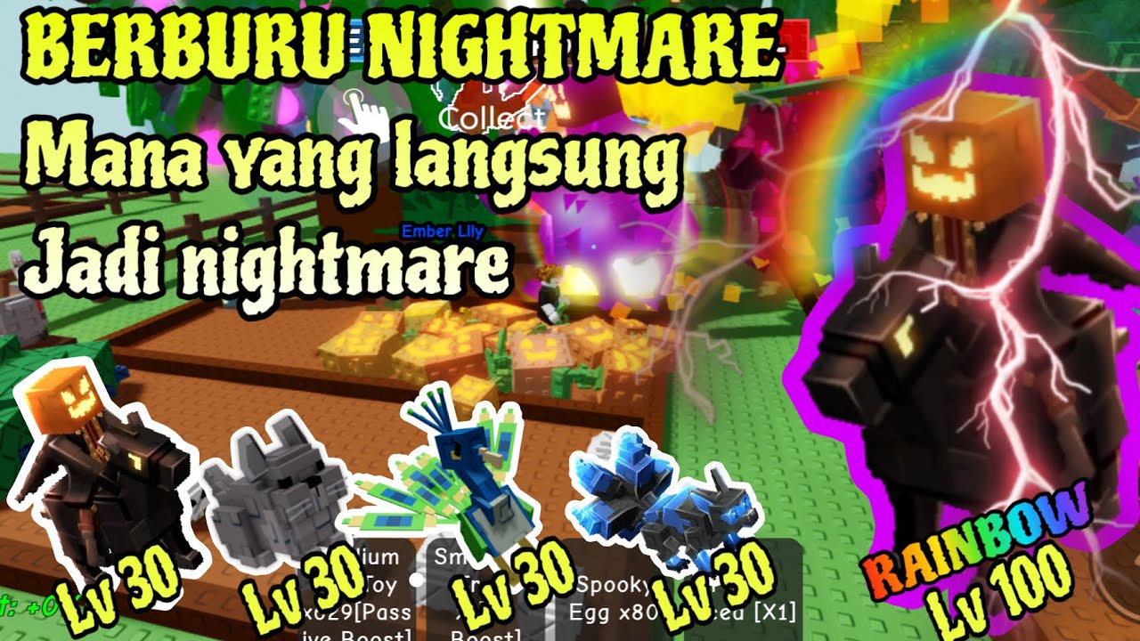 BERBURU  MUTASI NIGHTMARE!! Headless Horseman RAINBOW LANGSUNG GILA | Grow a Garden Roblox