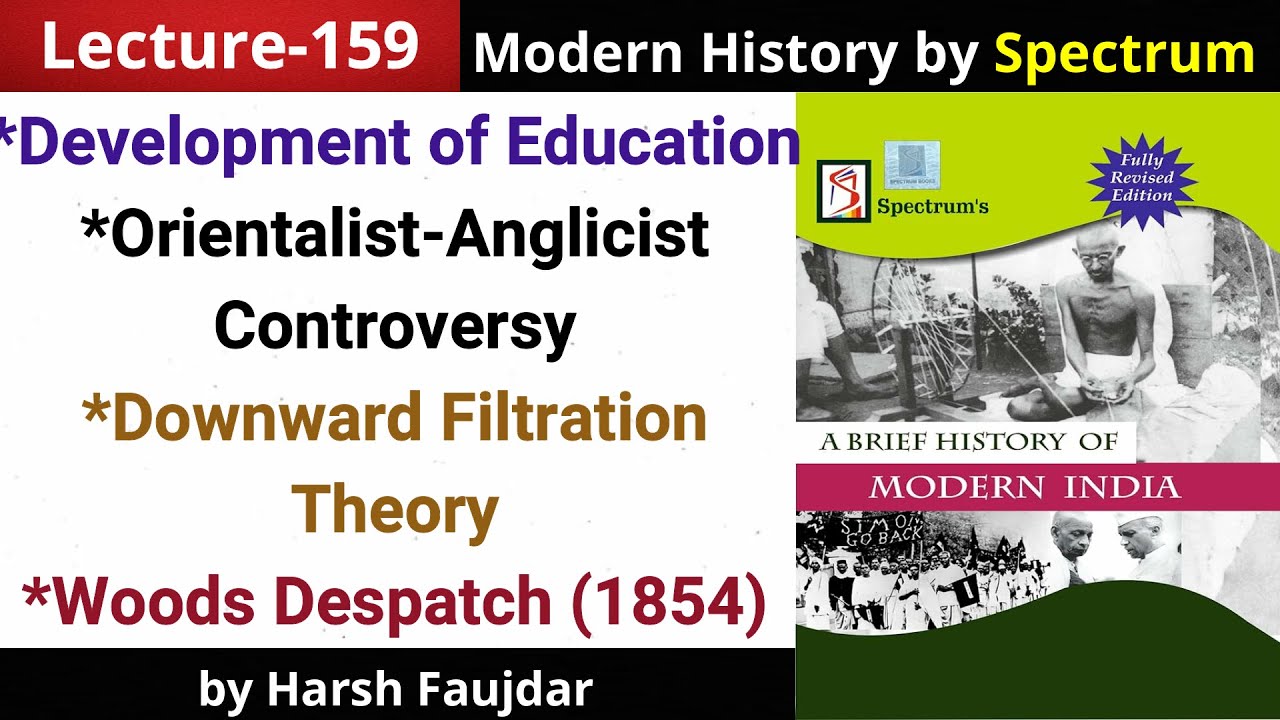H159: Development of Education, Macaulay's Minute, Woods Despatch | Spectrum Modern History UPSC
