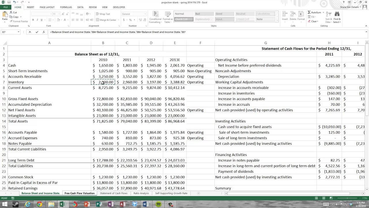 Free Cash Flow Calculation and Valuation