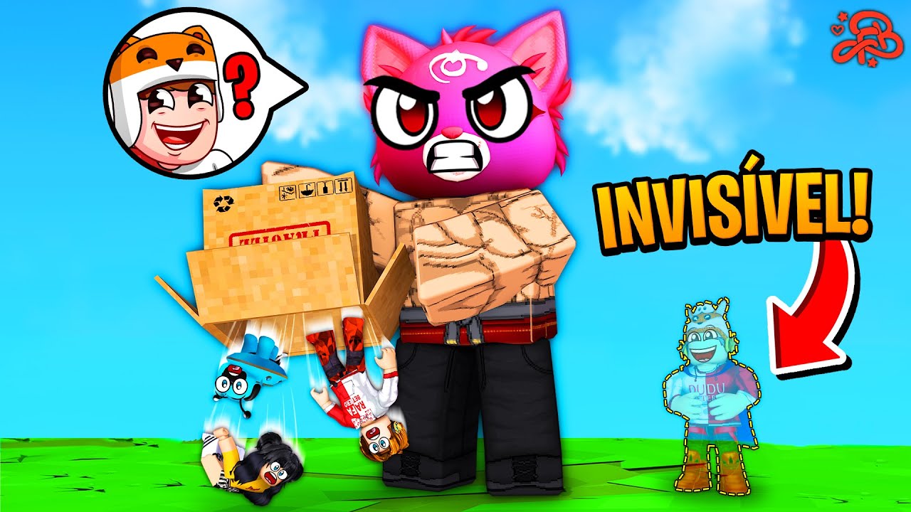 Trollei Meus Amigos FICANDO INVISIVEL no meu Esconde Esconde do Build A Boat for A Treasure