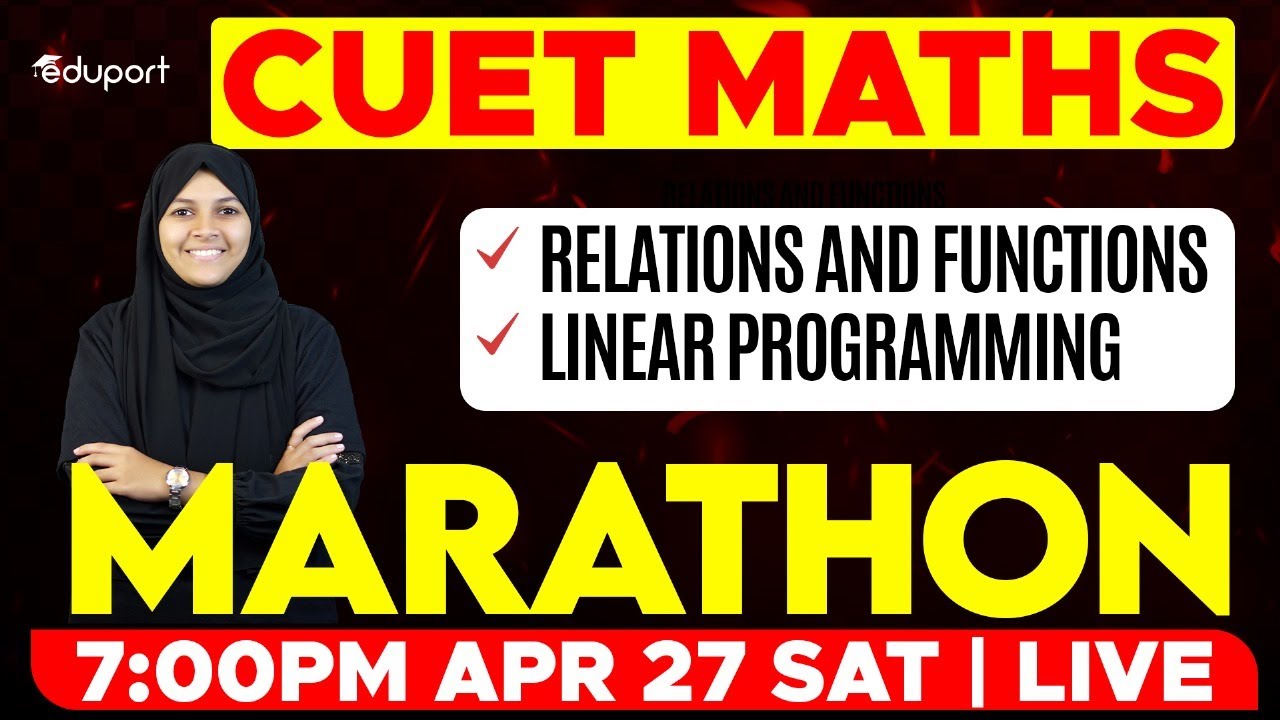 CUET 2024 - Maths | CUET Maths Marathon - 1 | Eduport CUET