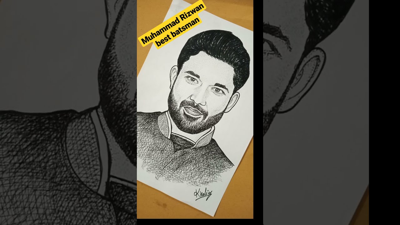 Muhammad Rizwan best batsman drawing #short art channel 2