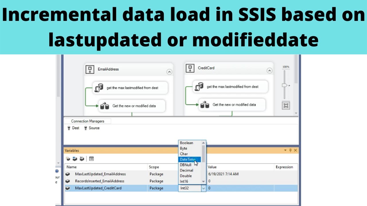 08 Incremental data load in SSIS based on lastupdated or modifieddate | SSIS real time scenarios