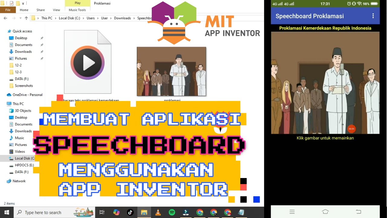 MIT APP INVENTOR | MEMBUAT APLIKASI SPEECHBOARD PROKLAMASI MENGGUNAKAN APP INVENTOR