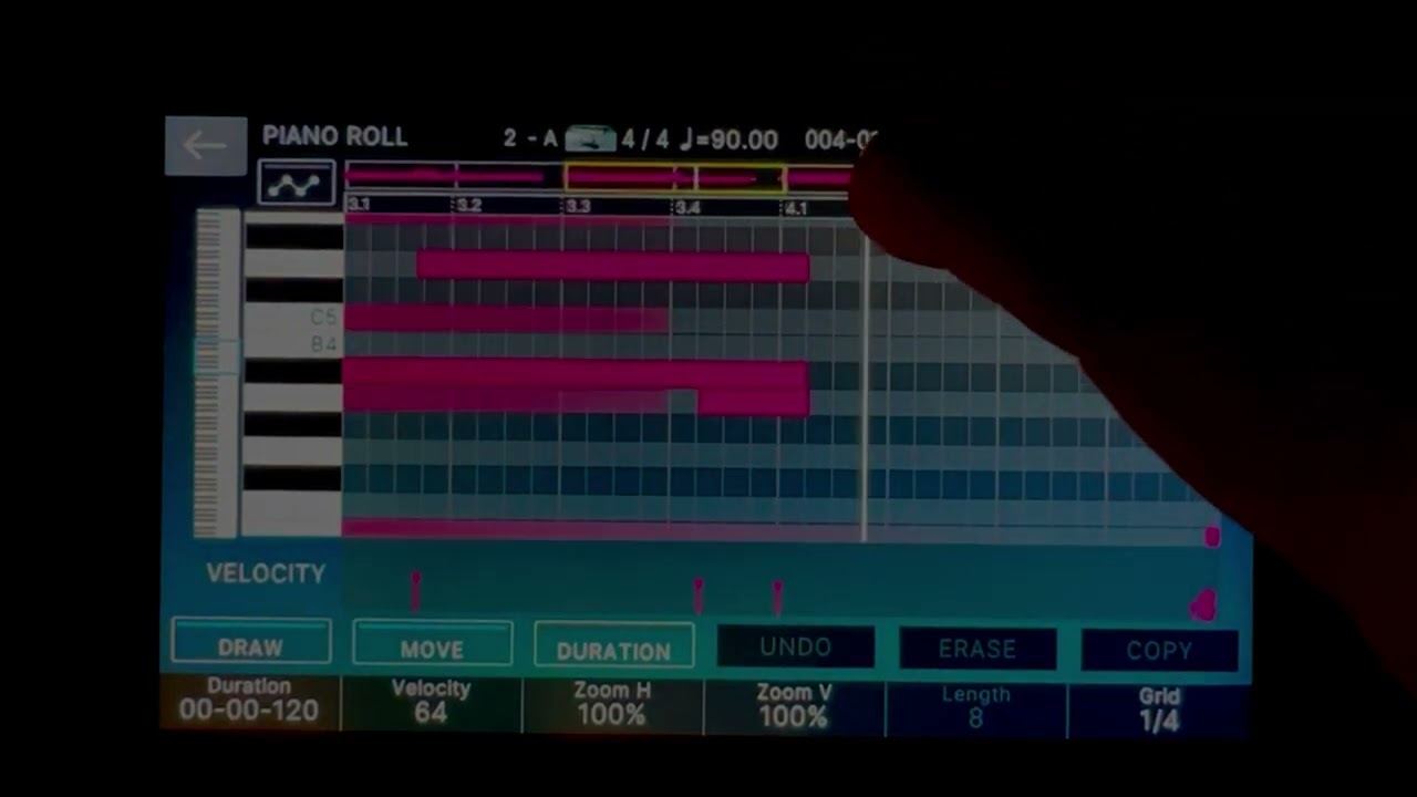 Record a song from scratch on Roland Fantom 0 (MIDI, Audio, FX and bounce to stereo)
