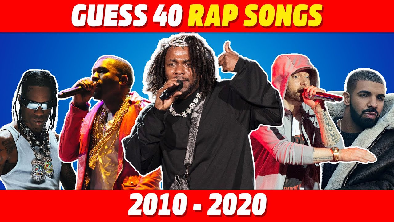 Guess 40 Rap songs | 2010 - 2020 | Guess the Rap Song Quiz 2010s | Eminem, Tyler, Ye Kendrick, Drake