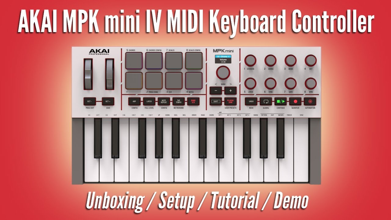 MIDI-клавиатура AKAI MPK mini IV | Распаковка / Настройка / Обучающее видео / Демонстрация