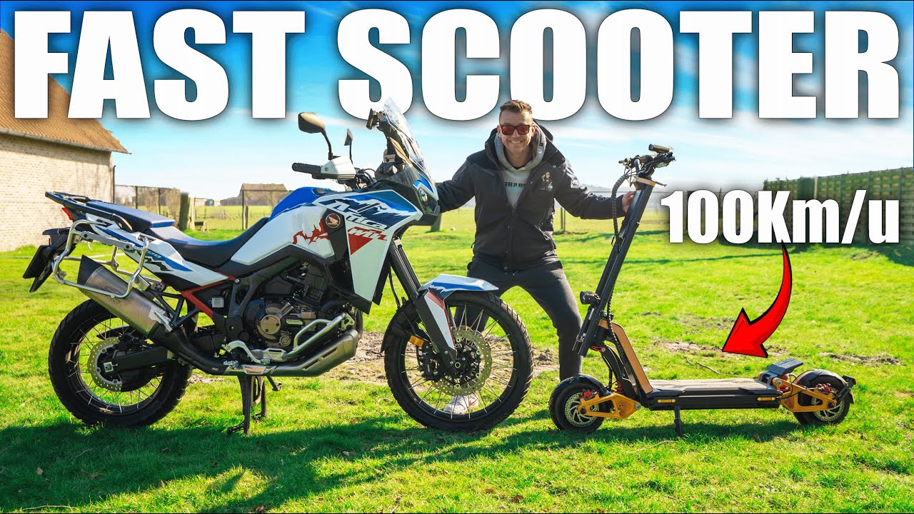 Dragracing my Honda Africa Twin VS INMOTION RS 100km/h Scooter 🔥  (Unboxing & Race!)