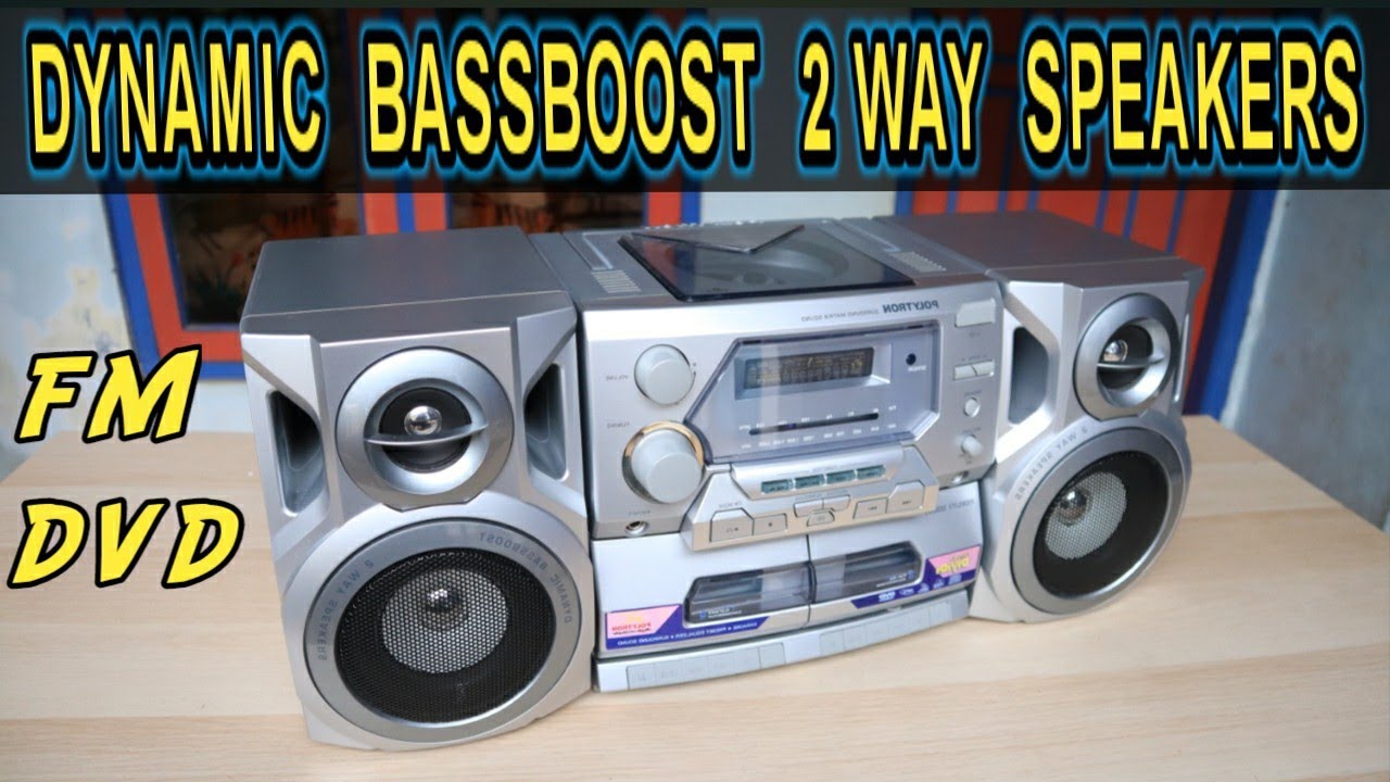 2 Way Speakers Polytron GD812 Bazzoke Jernih  EXPORT THAILAND Compo DVD FM Tape Recording Bass Bosst