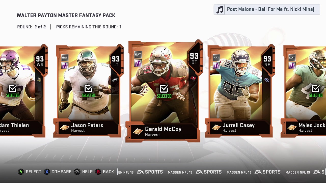 MADDEN 19 *NEW* WALTER PAYTON SET COMPLETE!! BEST RB IN THE GAME!!