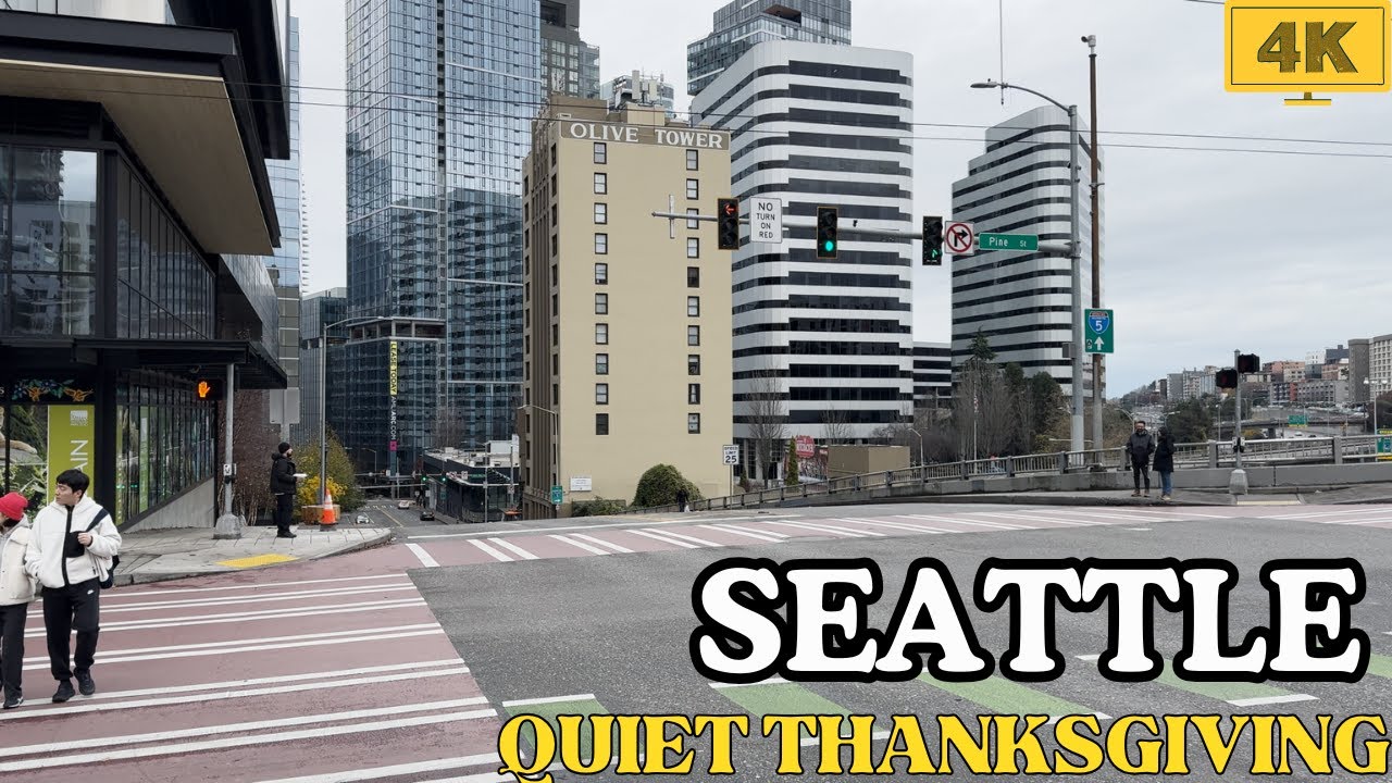 Seattle Thanksgiving Day 🦃  Vibe | 4K 60fps Silent Walk in Seattle | @Chyfum
