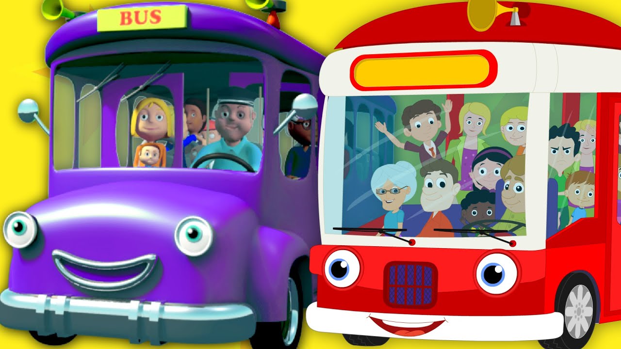 the wheels on the bus go round and round | nursery rhymes | vehicles song | kids rhymes