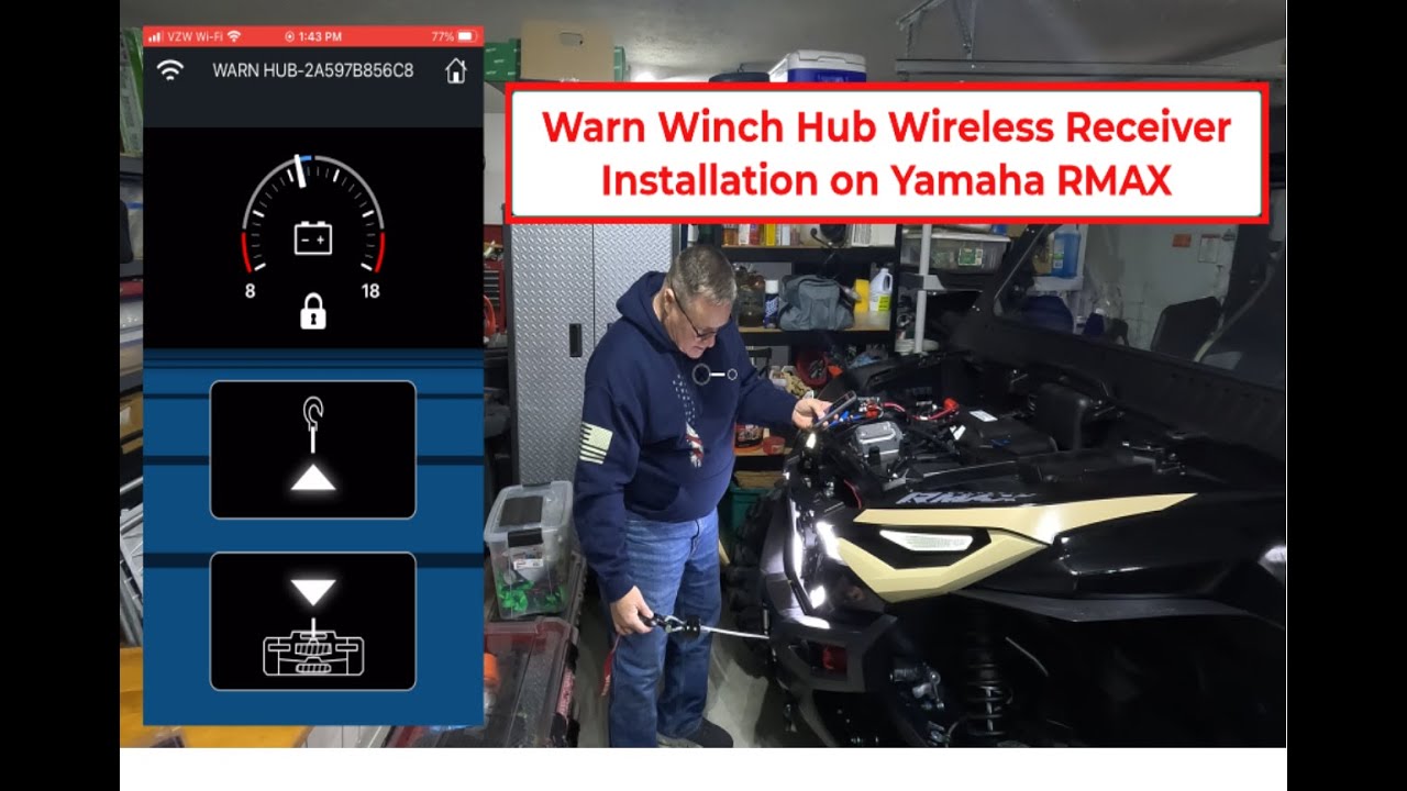 Control Your Winch with Your Phone | Warn Winch Hub Wireless Receiver Install on Yamaha RMAX
