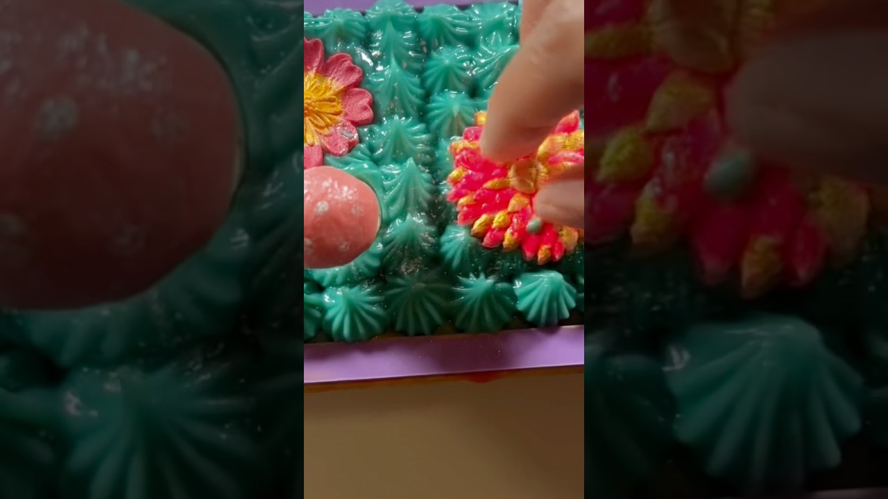 Country Garden Soap! 🍄🌷#handmadesoap #soapmaking #soaping #soap #summerskincare #shorts