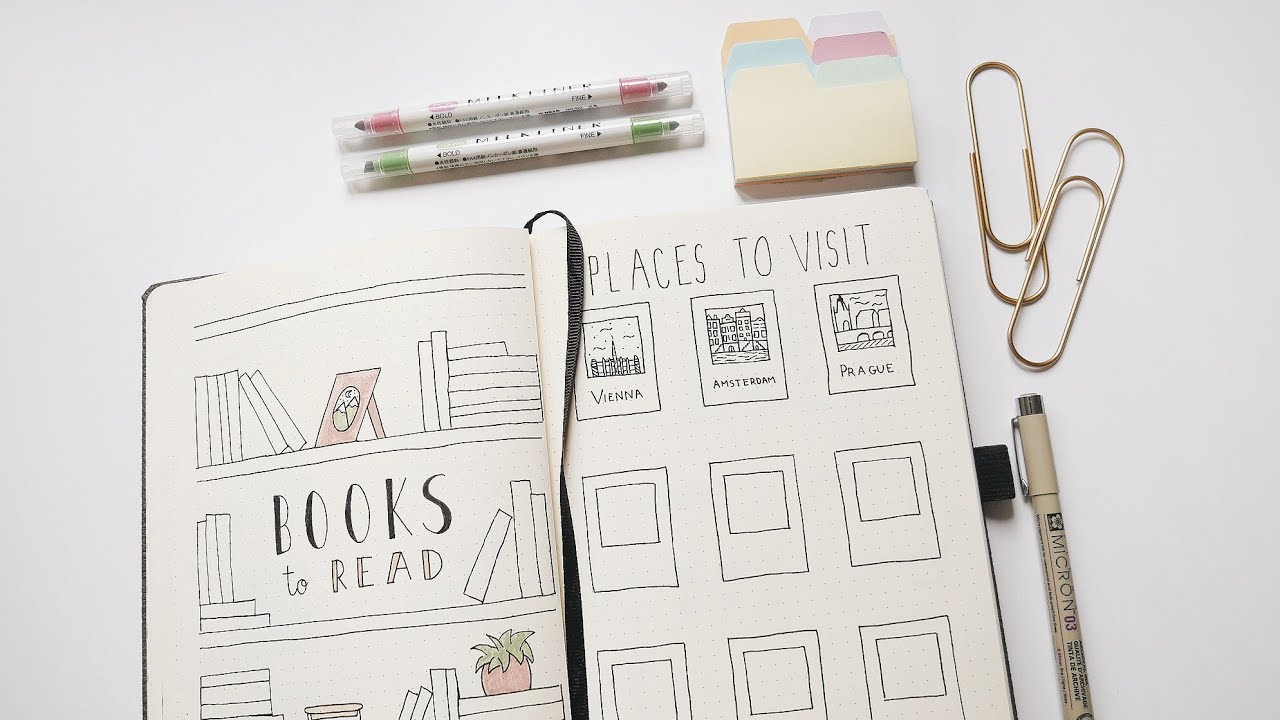 PROSTE strony do BUJO na 2020 (tylko cienkopis)