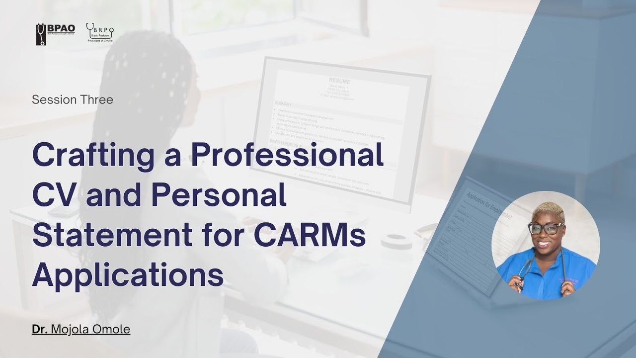Crafting a Professional CV and Personal Statement for CARMs Applications