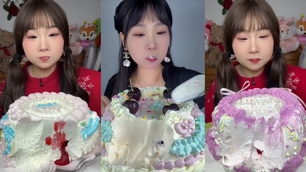 ASMR MUKBANG - MUKBANG SOUND - VINTAGE CREAMY CAKE EATING