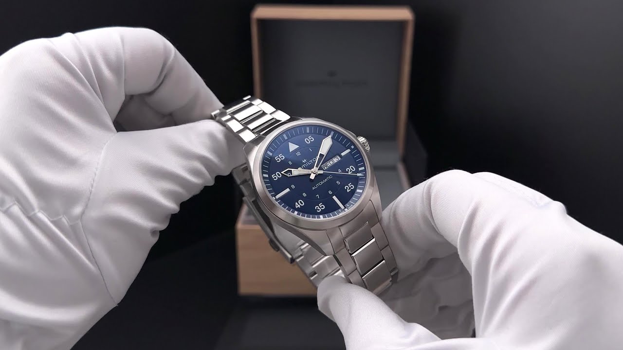 Hamilton Khaki Aviation Pilot Day Date Auto (42mm, Blue, Bracelet) H64635140