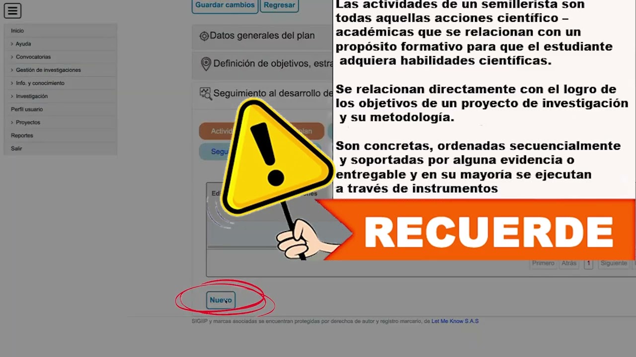 Semilleros – Plan de trabajo