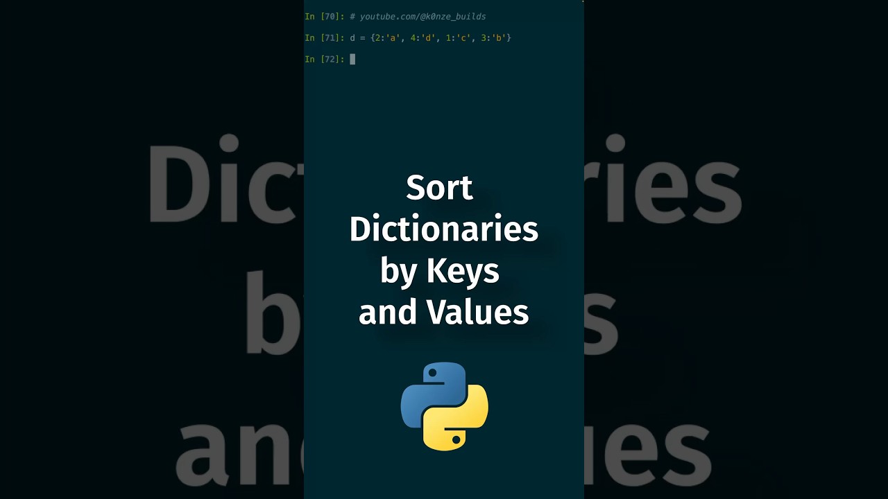 Sort #Python Dictionaries by Keys and Values #Pythonic #Code
