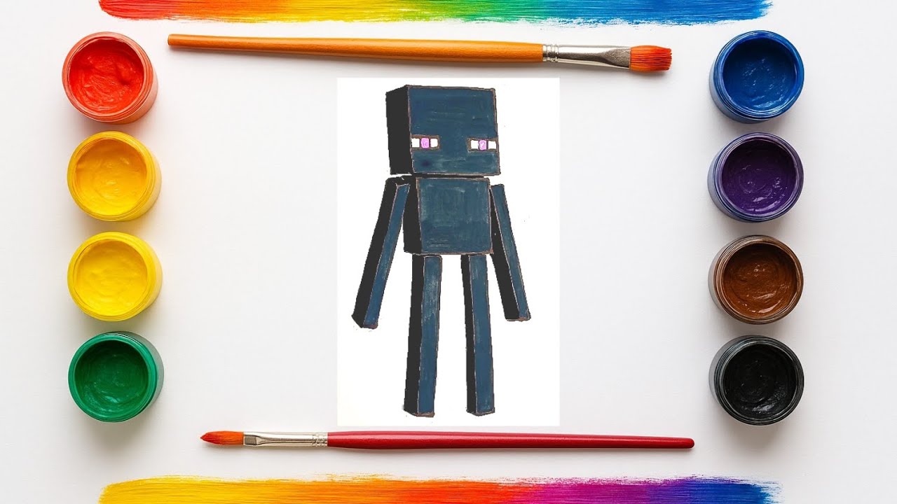 How to draw an Enderman from Minecraft #drawing #painting #easydrawing #minecraftdrawing #forkids