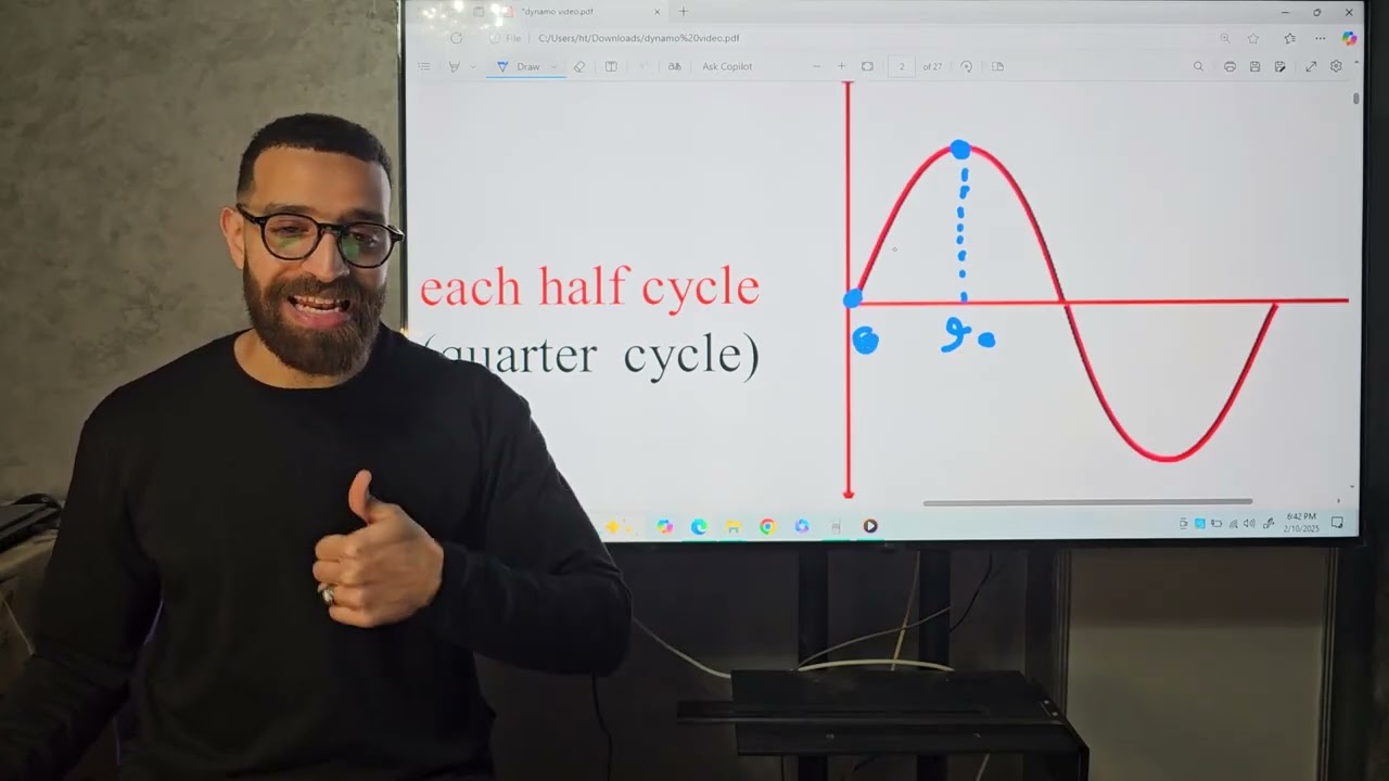 physics  الصف الثالث الثانوى درس ال dynamo شرح و حل اسأله