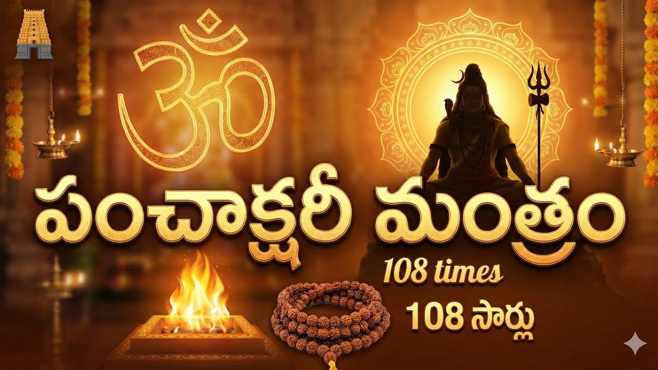Om Namah Shivaya 108 Times | Shiva Panchakshari Mantra Telugu | Powerful Chant for Peace