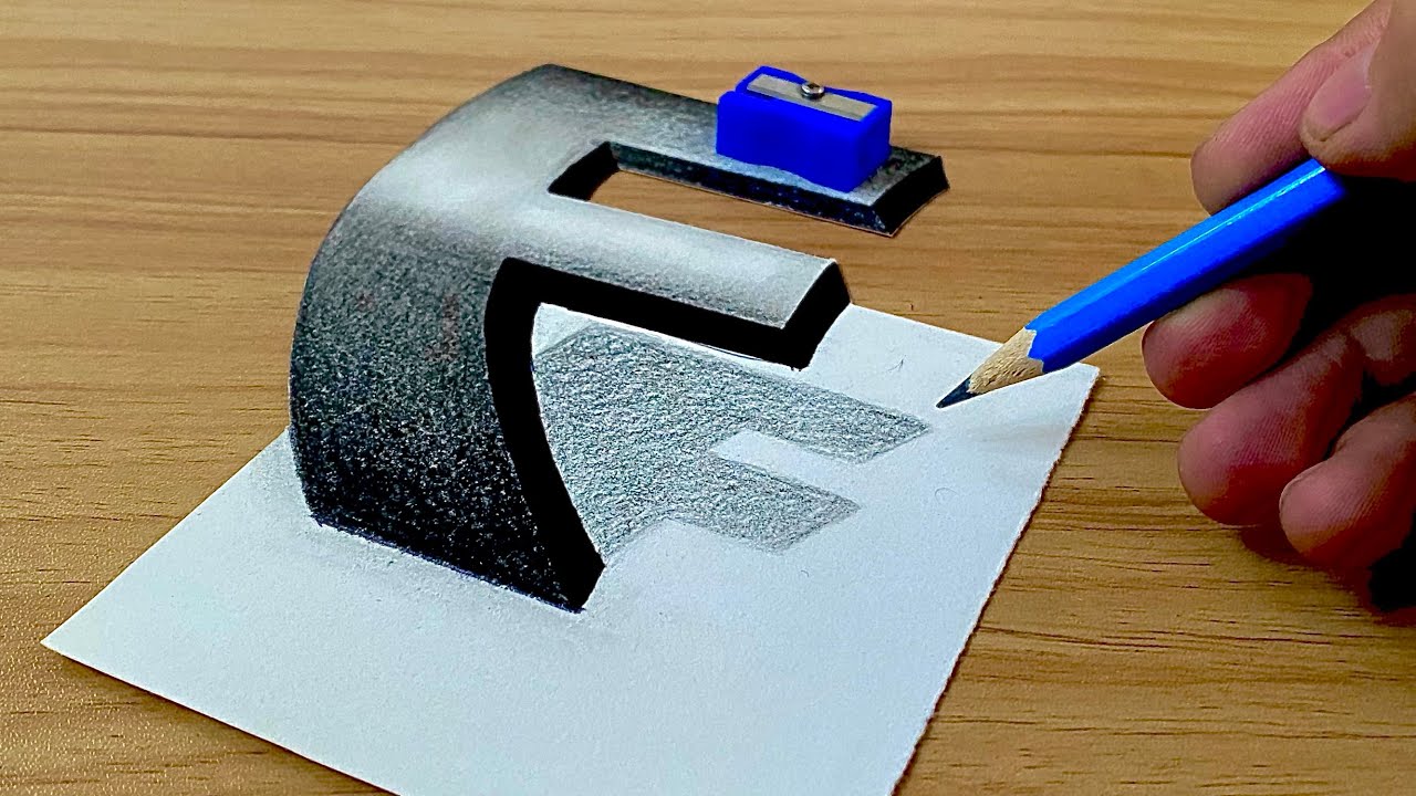 How To Draw The 3D Letter 'F'
