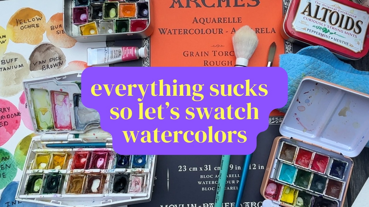 Swatching ALL My Roman Szmal & Cotman Watercolors 🎨  Let's Chill & Tour My Beginner Paint Collection