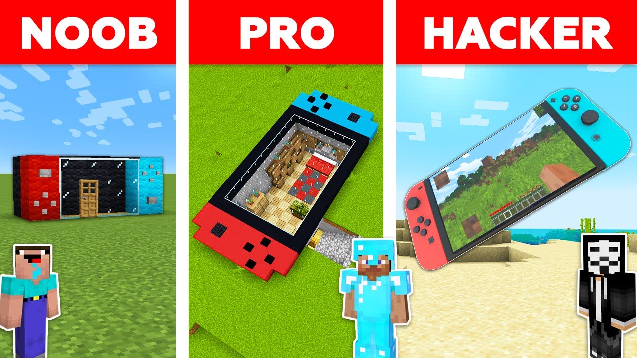 Minecraft: NOOB vs PRO vs HACKER: NINTENDO SWITCH House in Minecraft! / Animation