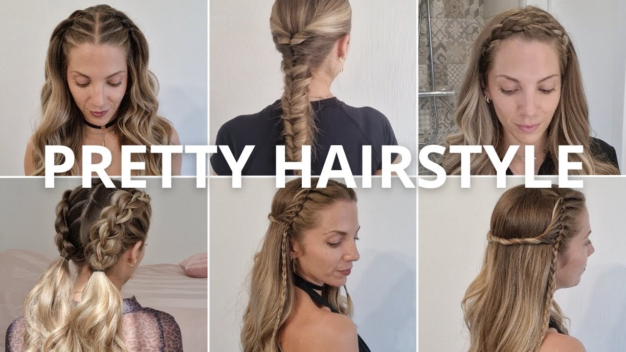 5 id&eacute;es COIFFURES cheveux mi longs &agrave; longs 2025 * belle coifure avec et sans tresses !