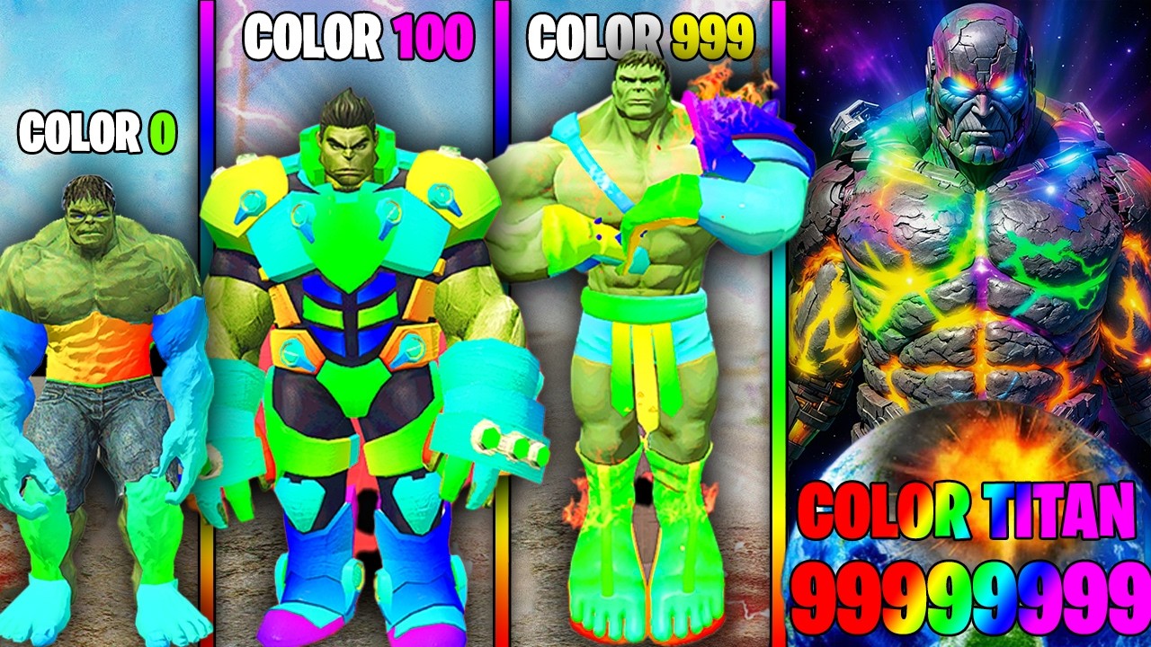Weakest To STRONGEST HULK RAINBOW TITAN In GTA 5!