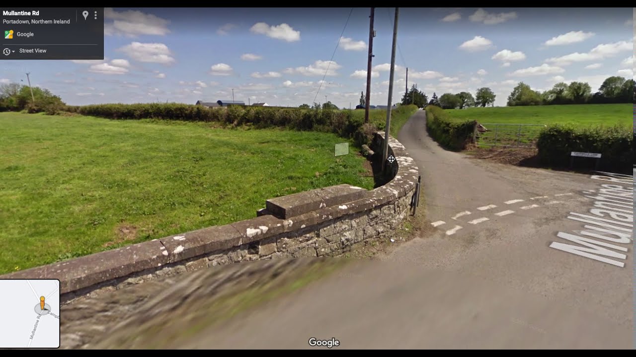Tracing the Portadown-Armagh railway line on Google satellite view