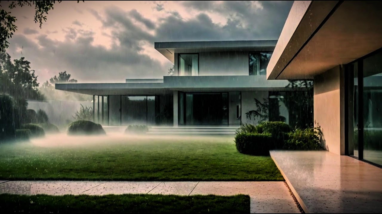 Escape the Stress of the Day to Natural Rain ASMR at a Minimalist Dream House 🌧️ | ASMR Rain Ambienc