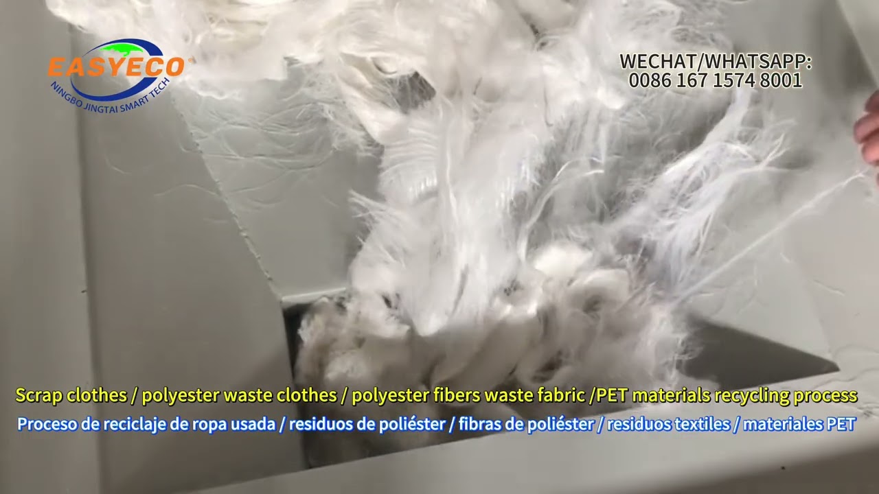 Reciclaje de ropa usada, reciclaje de ropa de poliéster usada, reciclaje de fibras de poliéster