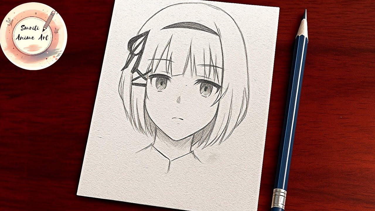 Cute anime girl | short hair anime girl | easy anime girl | drawing anime easy | pencil anime |anime