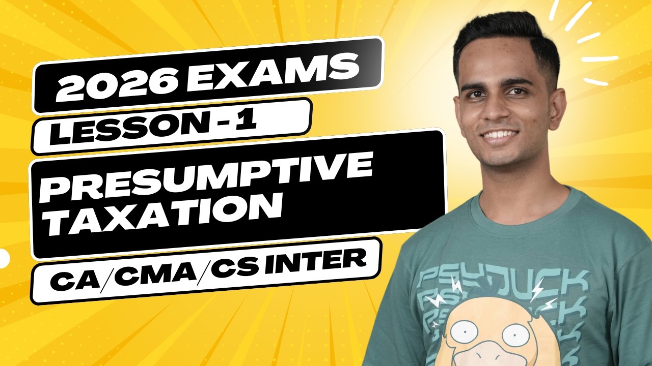 Presumptive Taxation | Sec. 44AD, 44ADA, 44AE | PGBP | Income Tax | KYDU DTX