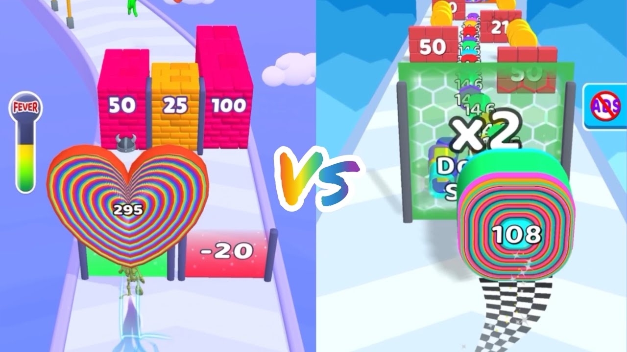 LAYER MAN /vs SMASH RUNNER ∞ EEMM Gameplay Android iOS • Layer Run 3D SatisfyingMobile Games