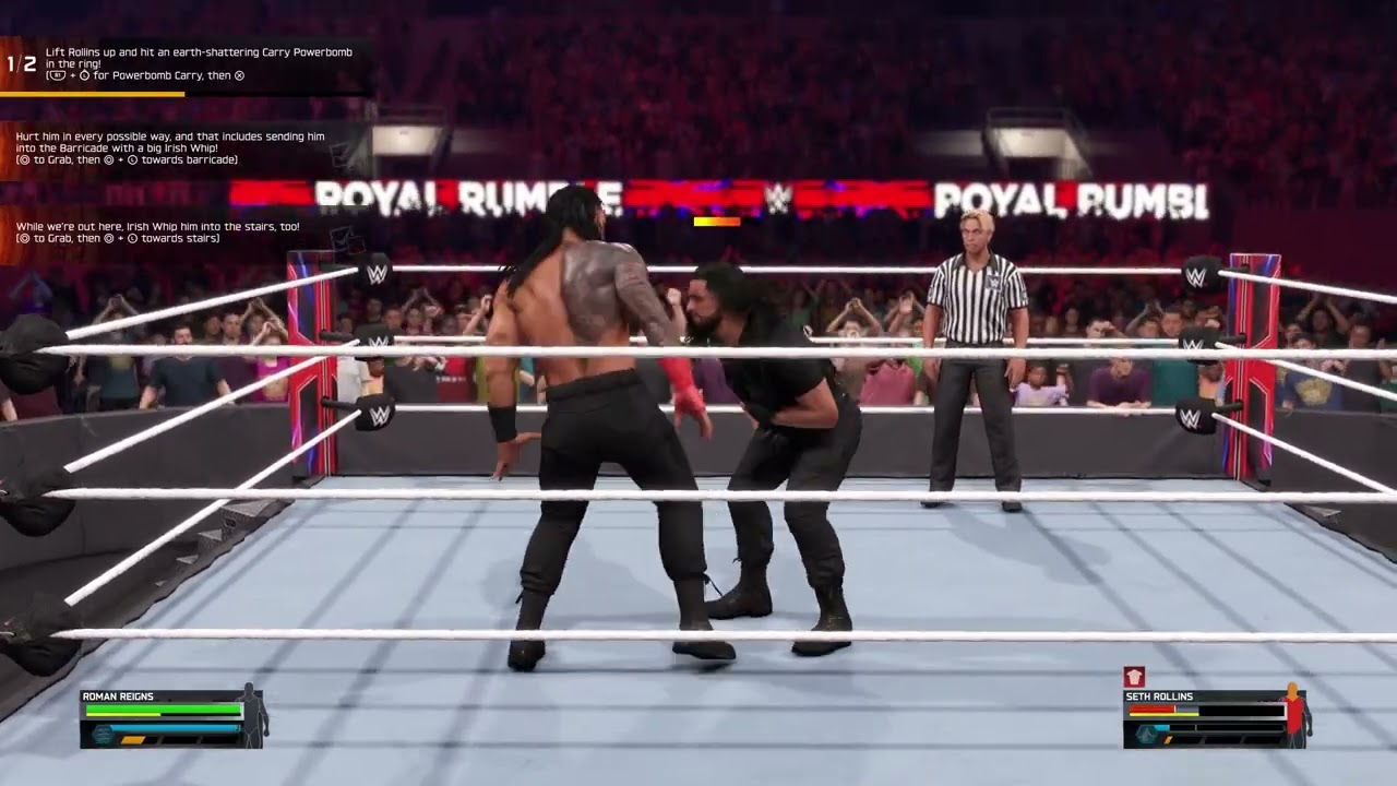 WWE 2K25 - How To Powerbomb Seth Rollins Using Roman Reigns - Bloodline Showcase (PS5)