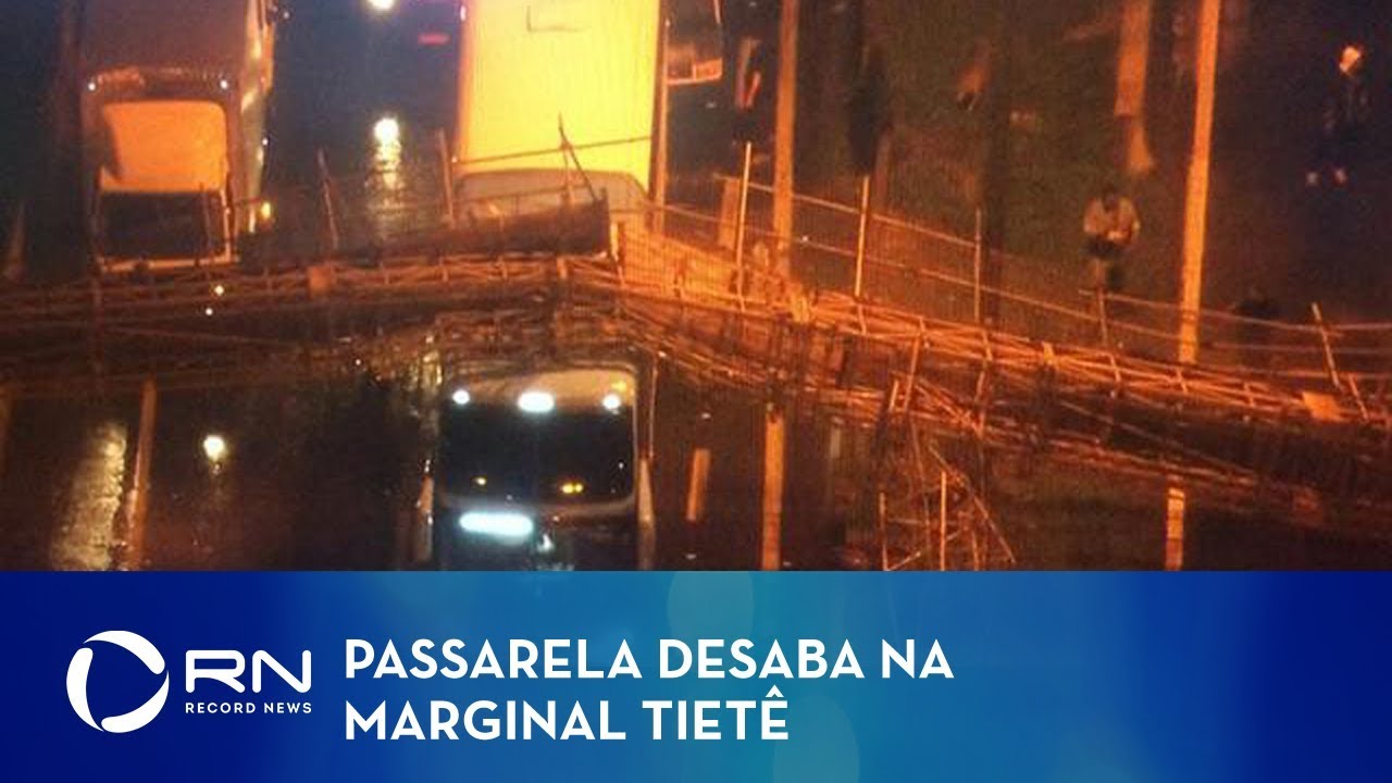 Passarela desaba e fere uma pessoa na Marginal Tiet&ecirc;