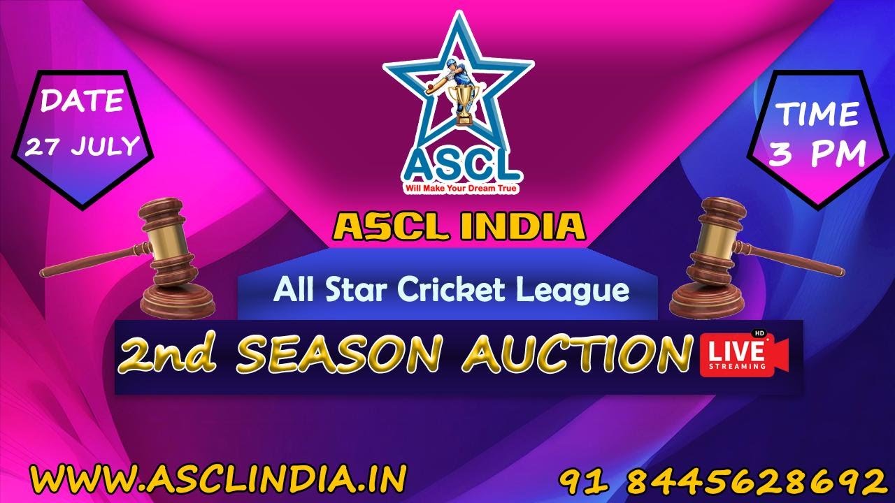 ASCL INDIA Auction Season 2 | All Star Cricket League #ascl