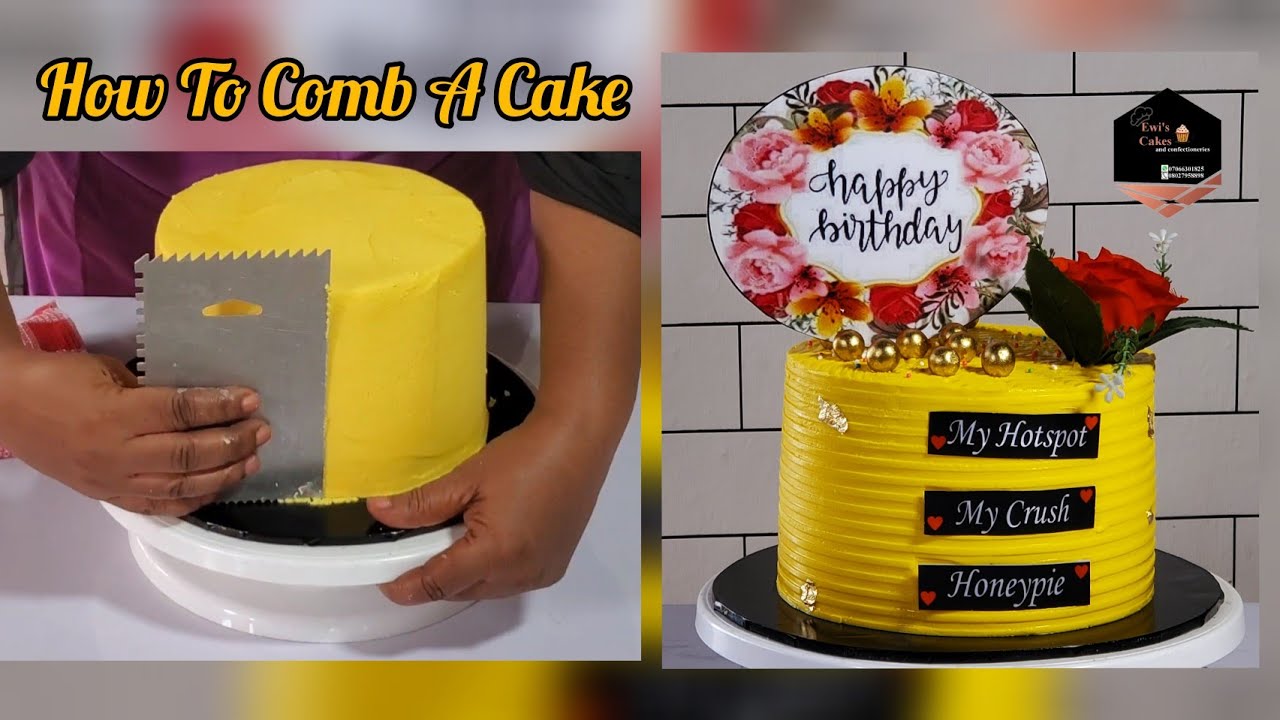 How To Comb Your Cake || Yellow Buttercream Design || (DIY)