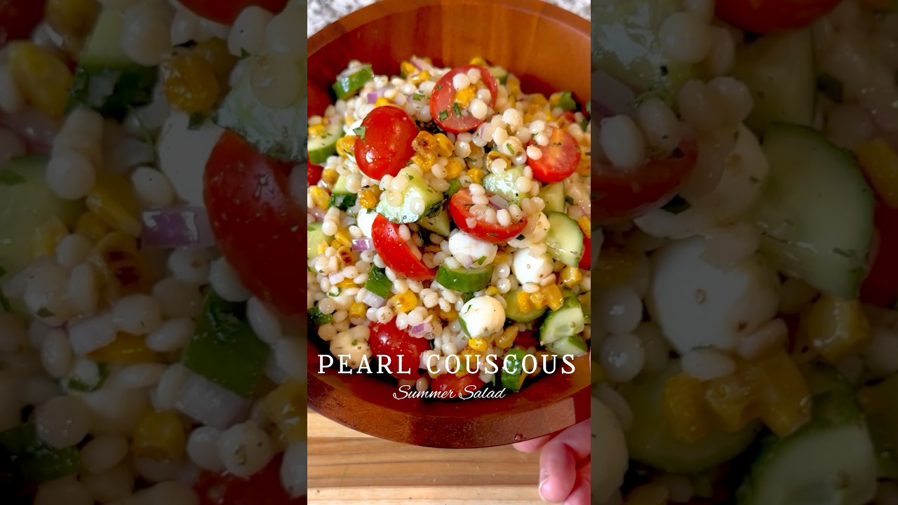 Pearl Couscous Salad  #easyrecipe #cooking #salad #couscoussalad