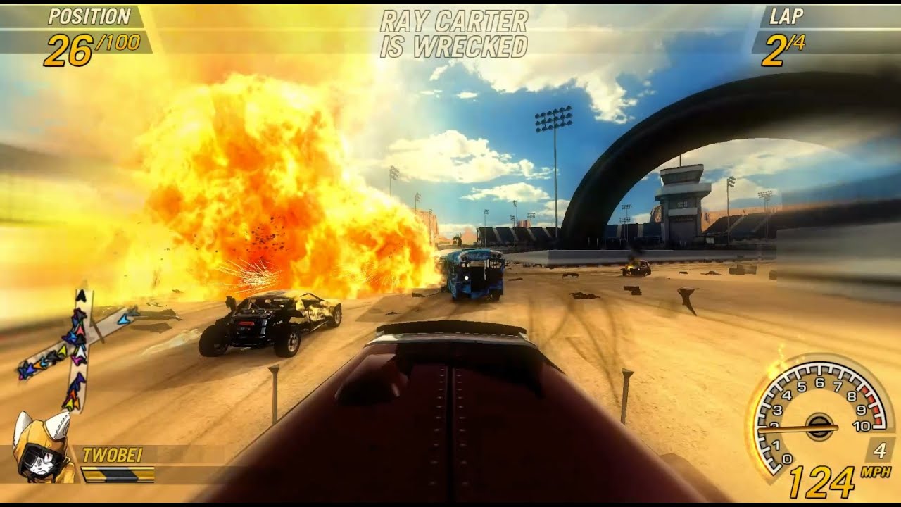 FlatOut 2 - racing with 100 cars is complete madness!