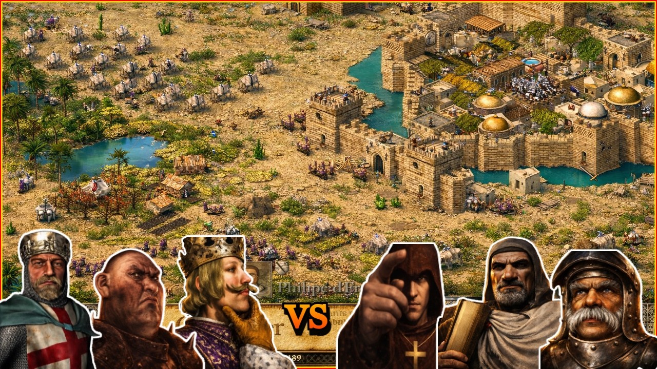 3 ⚔️ 3 | RICHARD, PHILLIP, PIG ⚔️ FREDERICK, ABBOTT, MARSHALL | Stronghold Crusader