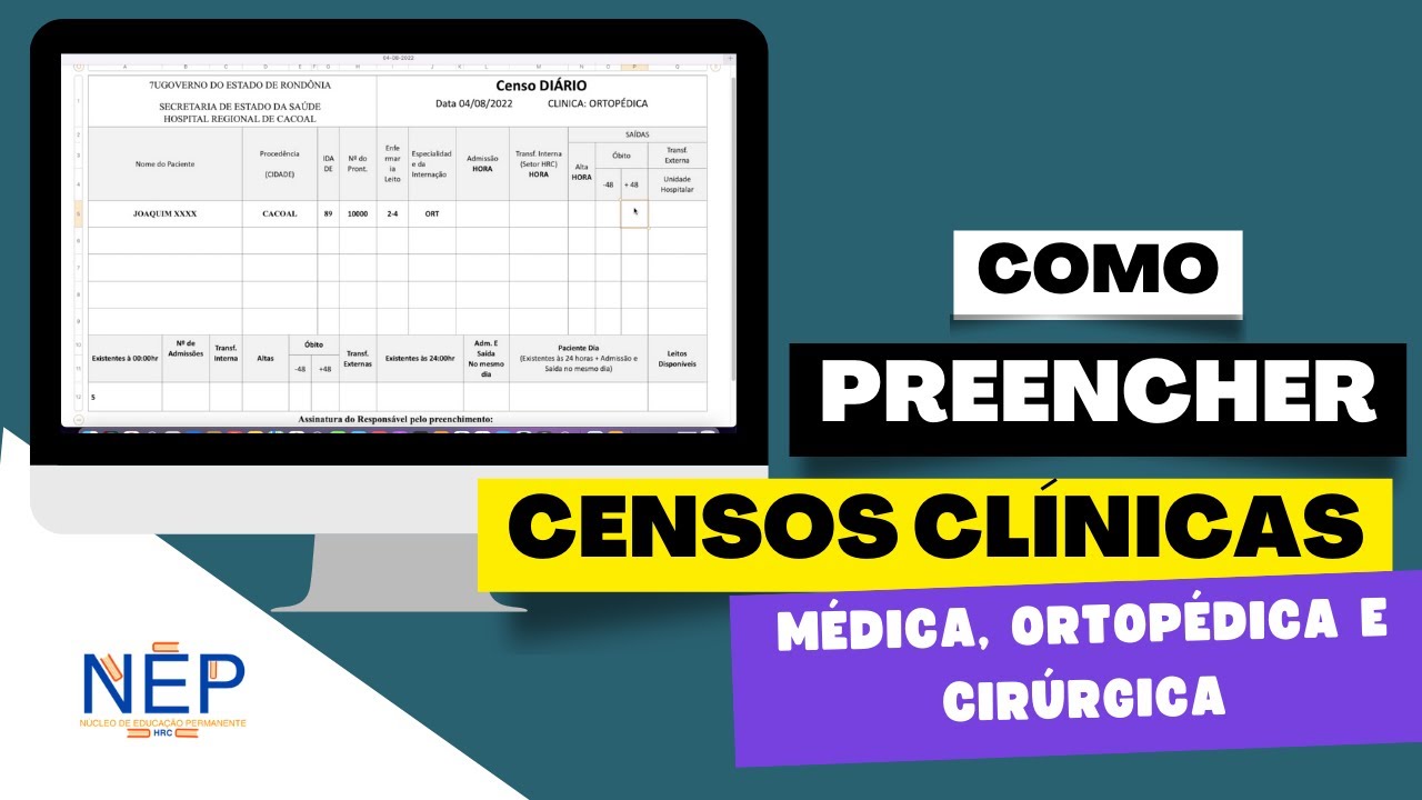 Passo a passo para preenchimentos Correto de Censo nas Clínicas HRC.