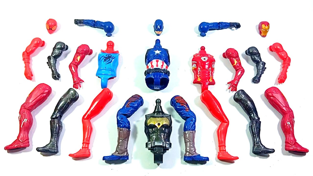 ASSEMBLE SUPERHERO TOYS.. CAPTAIN AMERICA vs SPIDER HODHI vs IRONMAN vs BATMAN.. 