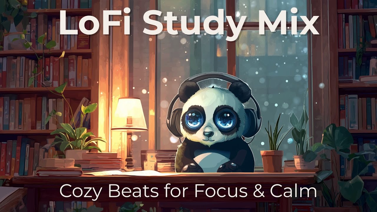 Panda LoFi Study Mix &mdash; Soft Cozy Beats for Focus & Calm | 10 Hours of Rain Ambience 🐼