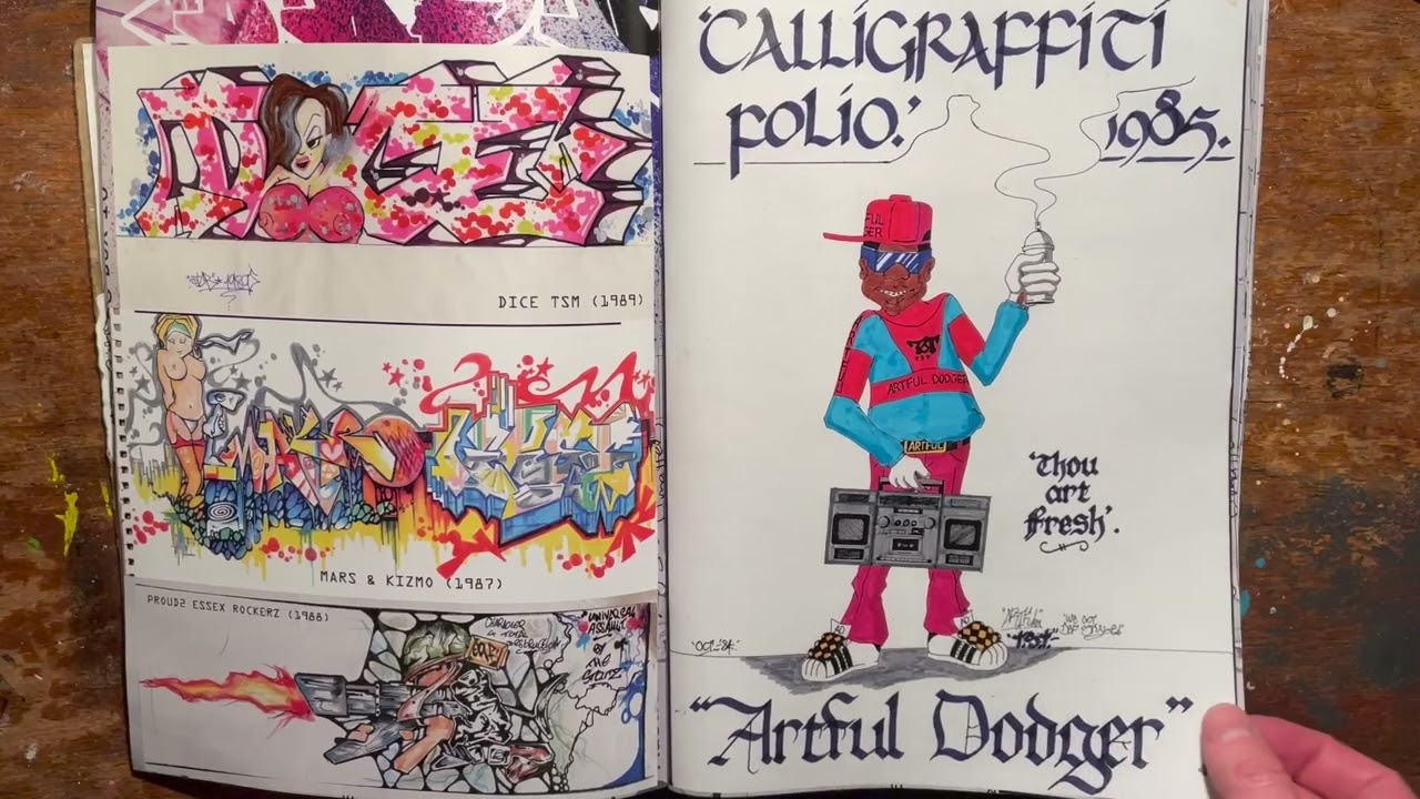 Flipthrough - Old School Blackbook graffiti magazine 2023 - Artful Dodger, Zaki, Merc, Don, Skore