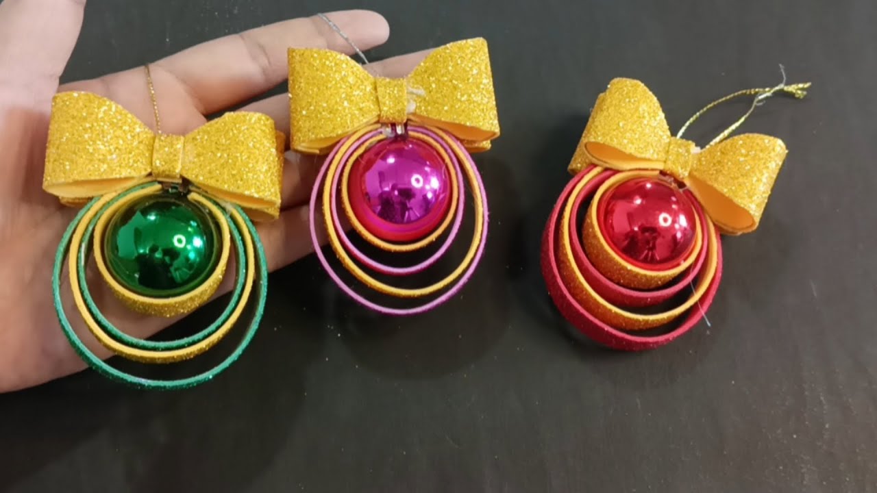 Glitter Foam Paper Christmas Balls | Christmas tree Decoration | Simple Christmas Decoration Ideas